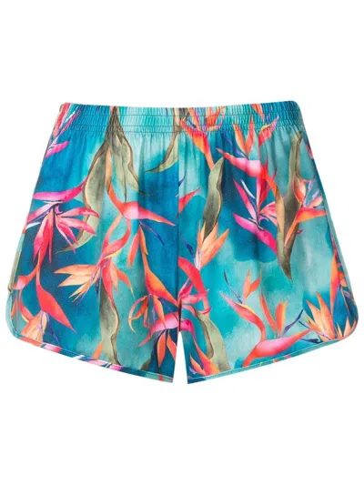 Lygia & Nanny Lee-printed Mini Shorts In Green