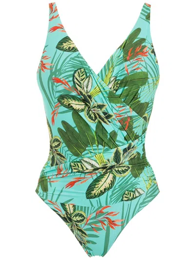 Lygia & Nanny Roberta Tropical Print Swimsuit In Green