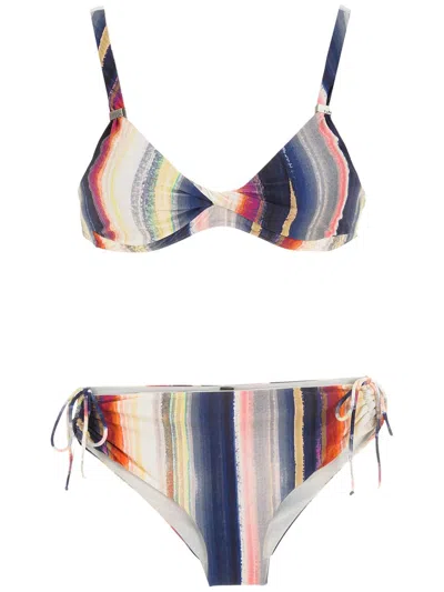 Lygia & Nanny Marcela Striped Bikini Set In Multicolour