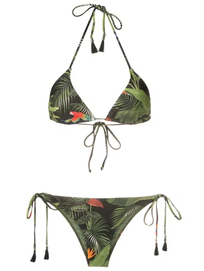 Lygia & Nanny Maya Tassel-embelishment Bikini In Green