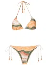 Lygia & Nanny Maya Tie Tassel Bikini Set In Brown