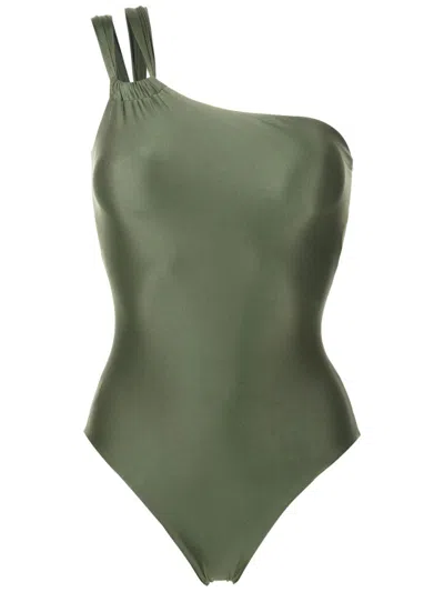 Lygia & Nanny Miusha Liso One-shoulder Swimsuit In Green