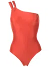 Lygia & Nanny Miusha Liso One-shoulder Swimsuit In Orange