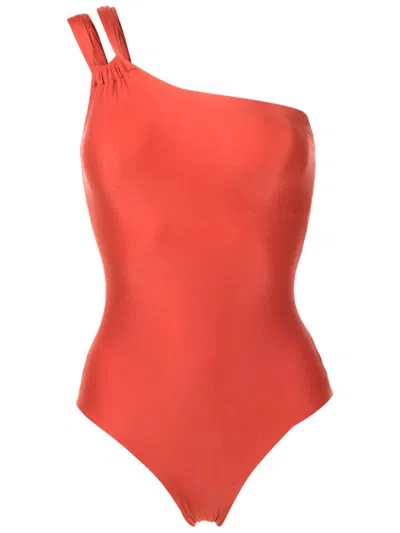 Lygia & Nanny Miusha Liso One-shoulder Swimsuit In Orange