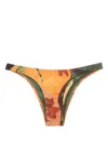 Lygia & Nanny Nikita Floral-print Bikini Bottoms In Orange