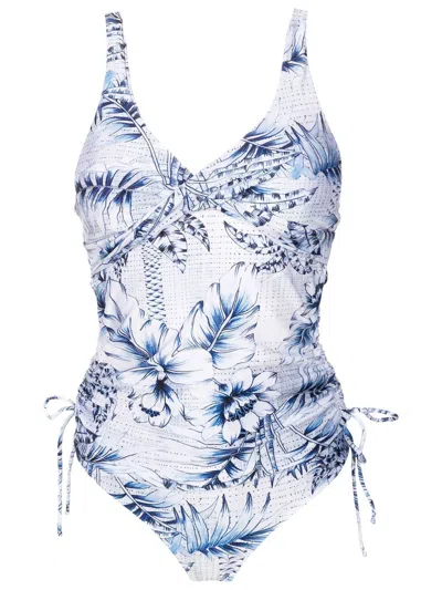 Lygia & Nanny Palm-tree Print Tankini In Blue