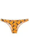 Lygia & Nanny Poipu Bird-print Bikini Bottom In Orange