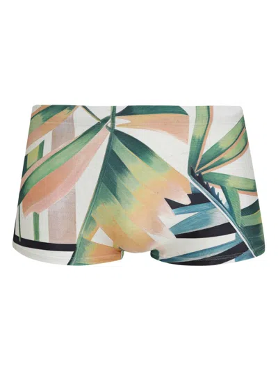Lygia & Nanny Printed Swimming Trunks In Green