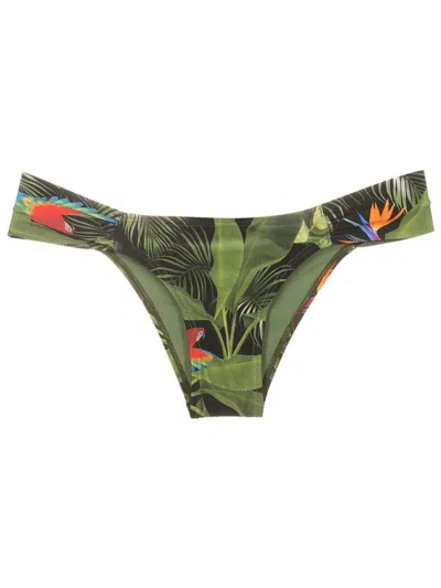 Lygia & Nanny Ritz Ruched-sides Bikini Bottom In Green