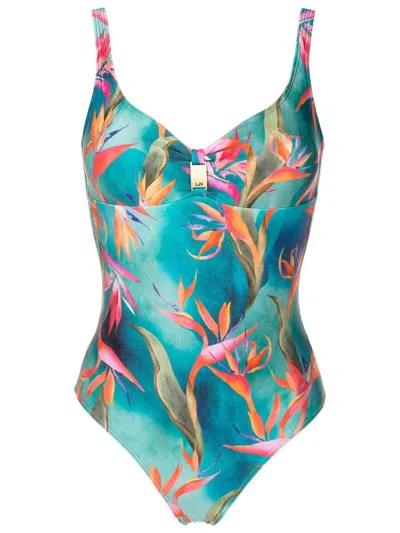 Lygia & Nanny Roberta Graphic-print Swimsuit In Blue