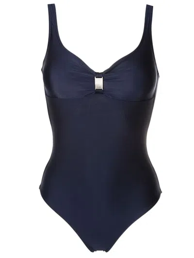 Lygia & Nanny Roberta Logo-plaque Swimsuit In Blue