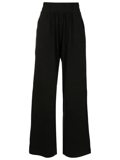 Lygia & Nanny Romã Cotton-blend Straight-leg Trousers In Black