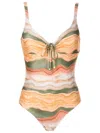 Lygia & Nanny Rosa Lace-up Swimsuit In Brown
