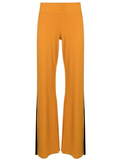 Lygia & Nanny Saira Flared Jersey Trousers In Yellow