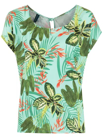 Lygia & Nanny Symi Tropical Print T-shirt In Green