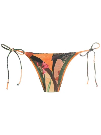 Lygia & Nanny Thai Leaf-print Pants In Orange