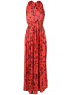 Lygia & Nanny Vênus Estampado Halterneck Dress In Brown