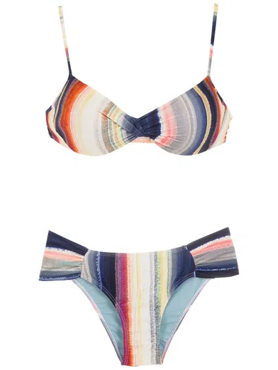 Lygia & Nanny Vitória Stripe-print Bikini Set In Multicolour