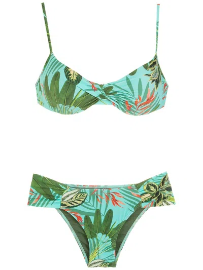 Lygia & Nanny Veronica Tropical Print Bikini In Green