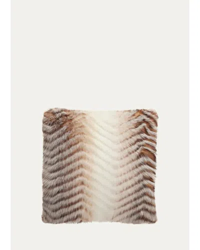 Lyla Grant Chevron Faux Fox Pillow, 20" Square In Multi