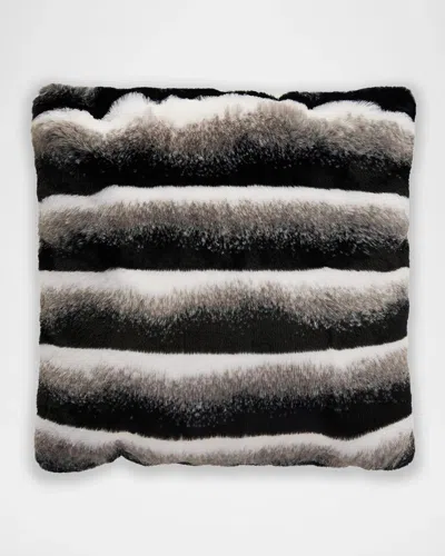 Lyla Grant Faux Chinchilla Pillow, 20" Square In Black