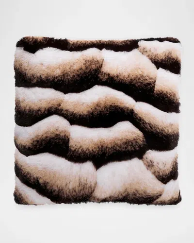 Lyla Grant Faux Chinchilla Pillow, 20" Square In Brown