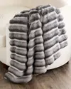 Lyla Grant Faux Chinchilla Throw, 60" X 72" In Gray