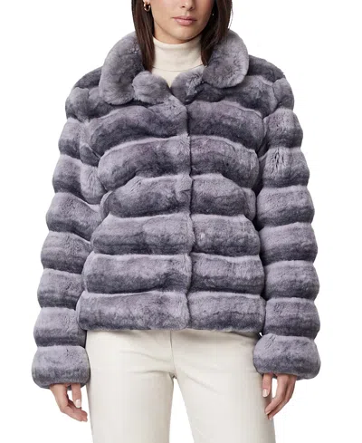 Lyla Grant Faux Fur Chinchilla Jacket In Multi