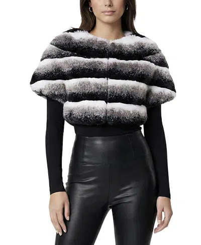 Lyla Grant Faux Fur Chinchilla Stole In Multi
