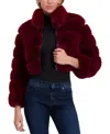 Lyla Grant Faux Fur Fox Bolero In Burgundy