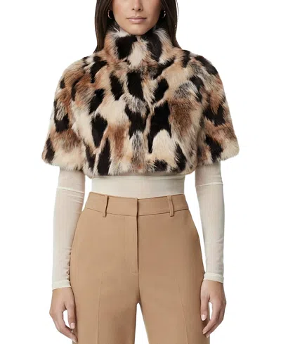 Lyla Grant Faux Fur Fox Bolero With Short Sleeves In Multi