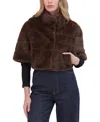 Lyla Grant Faux Fur Mink Bolero In Brown