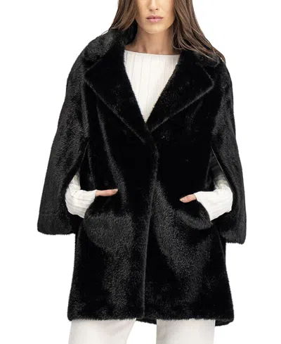 Lyla Grant Faux Fur Mink Jacket In Black