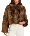 Lyla Grant Faux Fur Red Fox Jacket In Multi