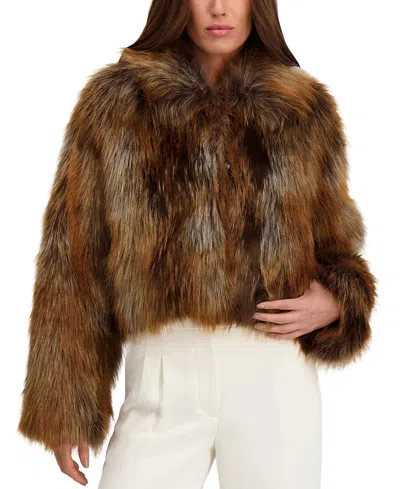 Lyla Grant Faux Fur Red Fox Jacket In Multi