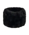 Lyla Grant Faux Fur Rex Rabbit Knit Headband In Black