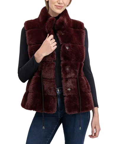 Lyla Grant Faux Fur Rex Rabbit Vest In Brown