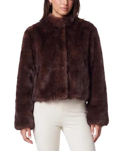 Lyla Grant Faux Fur Sable Jacket In Brown