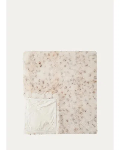 Lyla Grant Faux Lynx Throw, 60" X 72" In Neutral