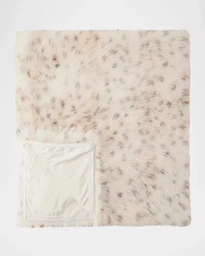 Lyla Grant Faux Lynx Throw, 60" X 72" In Neutral