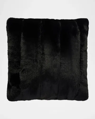 Lyla Grant Faux Rex Rabbit Pillow, 20" Square In Black