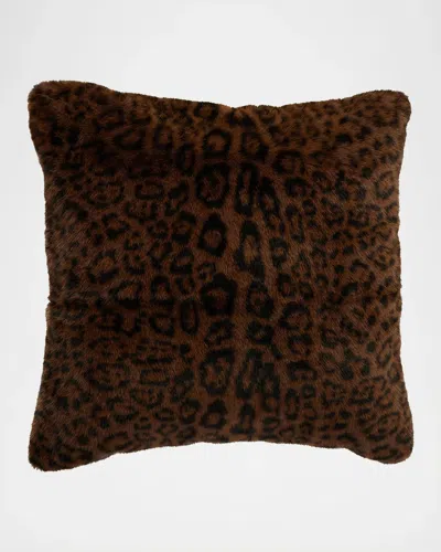 Lyla Grant Faux Sheared Mink Pillow, 20" Square In Animal Print