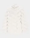 Lyla Grant Fur-free Chevron Faux Chinchilla Coat In Neutral