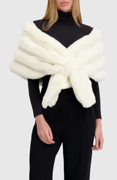 Lyla Grant Fur-free Chinchilla (faux Fur) Horizontal Stole In White