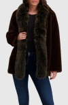 Lyla Grant Fur-free Fox & Mink (faux Fur) Jacket In Brown
