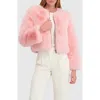 Lyla Grant Fur-free Fox (faux Fur) Bolero In Pink