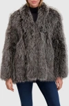 Lyla Grant Fur-free Fox (faux Fur) Jacket In Gray