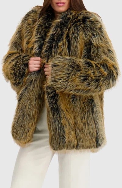 Lyla Grant Fur-free Fox (faux Fur) Jacket In Green