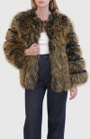 Lyla Grant Fur-free Fox (faux Fur) Short Jacket In Green