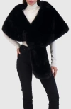 Lyla Grant Faux Fur Mink Stole In Black